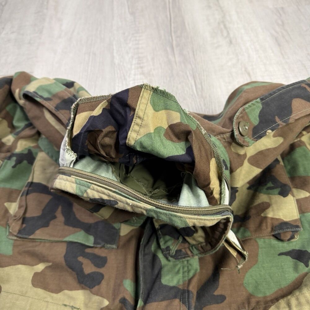 Vintage Military M65 Field Coat Jacket Small Short Cold Weather Woodland Camo - Picture 8 of 13